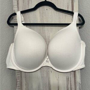 Cacique White Cotton Boost Plunge Bra 46DDD